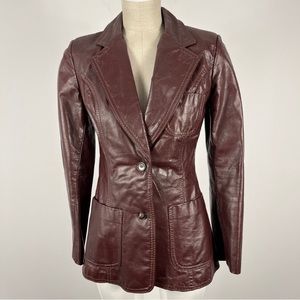 Leather jacket in burgundy